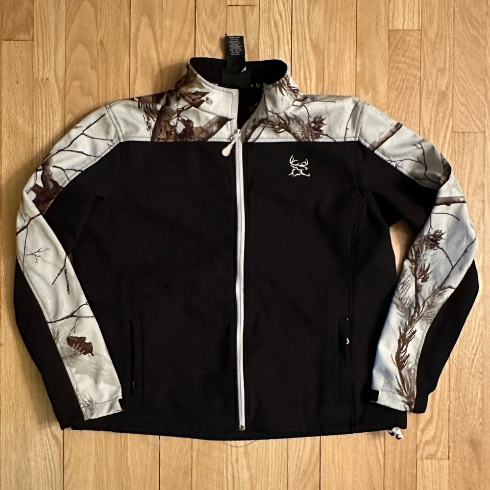 Bushmaster Womens Black:Camouflage Real Tree Full Zip Jacket, Size XL